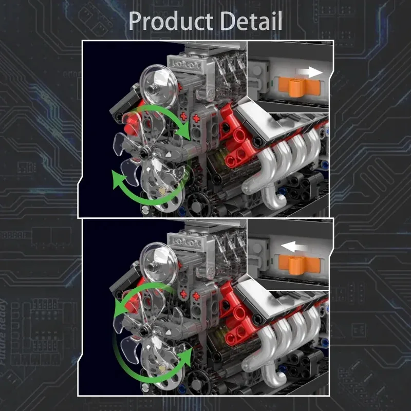 ชุดตัวต่อ Mould King 10225 รุ่นเครื่องยนต์ V8 ของรถดอดจ์ จำนวน 855 ชิ้น ชุดประกอบเครื่องยนต์ DIY ของเล่นตัวต่อ ของขวัญ