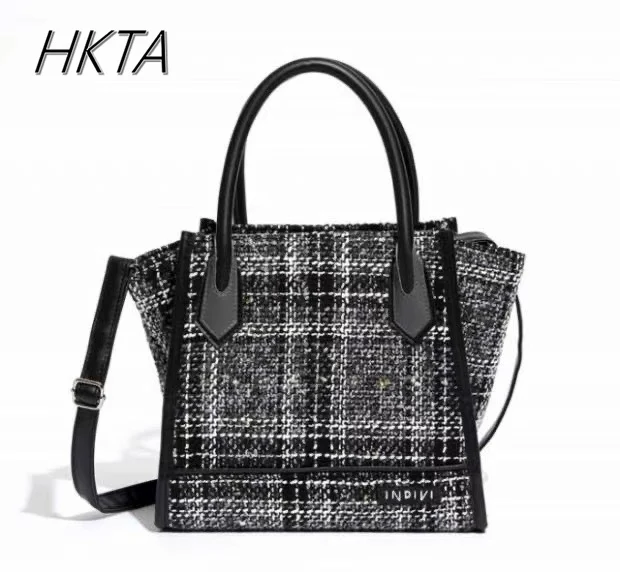 

Japanese Magazine Bag Women's Autumn and Winter New Fashion Thick Tweed Handbag Niche Design Messenger Bag Girls Women Backpack