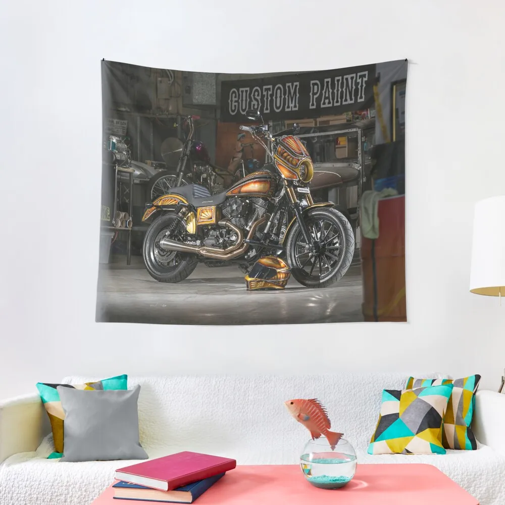 

Josh James' 2006 Harley Davidson Dyna Street Bob Tapestry Wall Hanging Decor Wall Carpet Room Decoration Aesthetic Tapestry