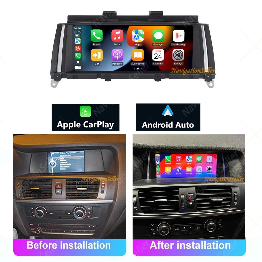 

Android 13 6GB 128GB Wireless Carplay Car Radio Multimedia For BMW X3 F25 X4 F26 CIC NBT GPS Navigation IPS Screen Wifi RDS DSP