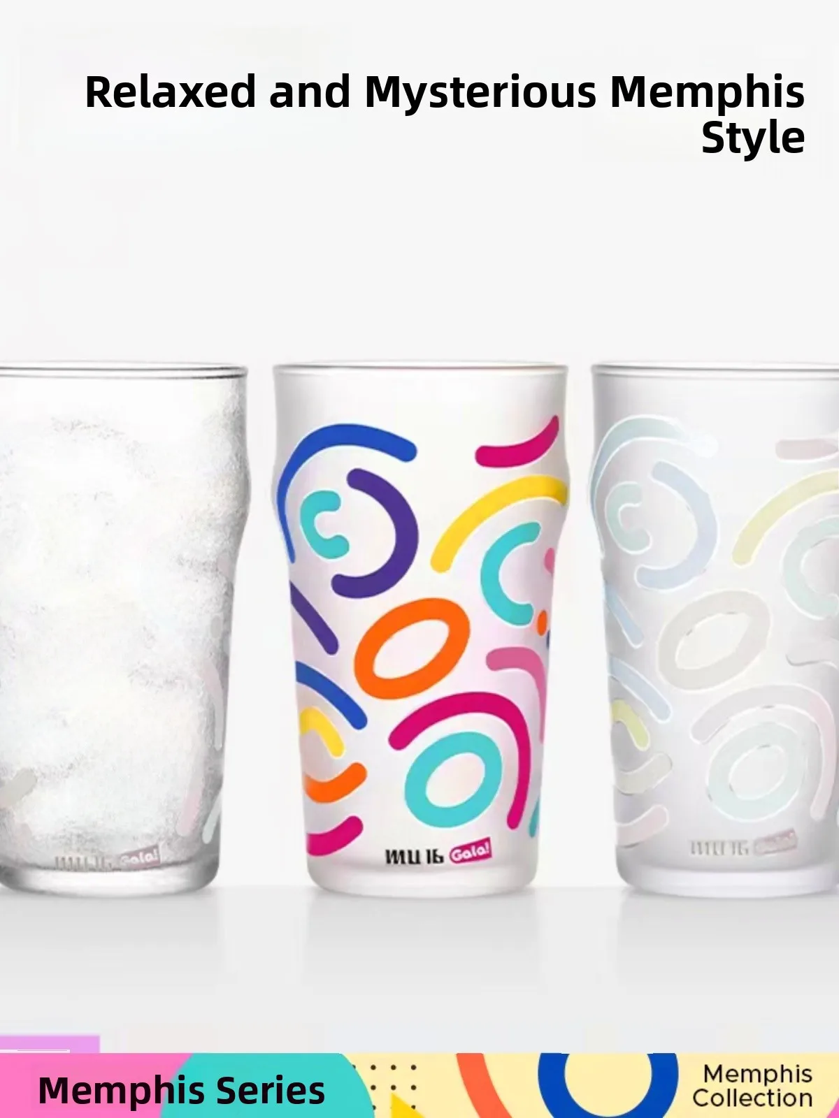 

Creative Color Changing Beer Glasses Cold Water Turning Glasses Memphis Series Hand Drawn Style European Crystal Glass Cups