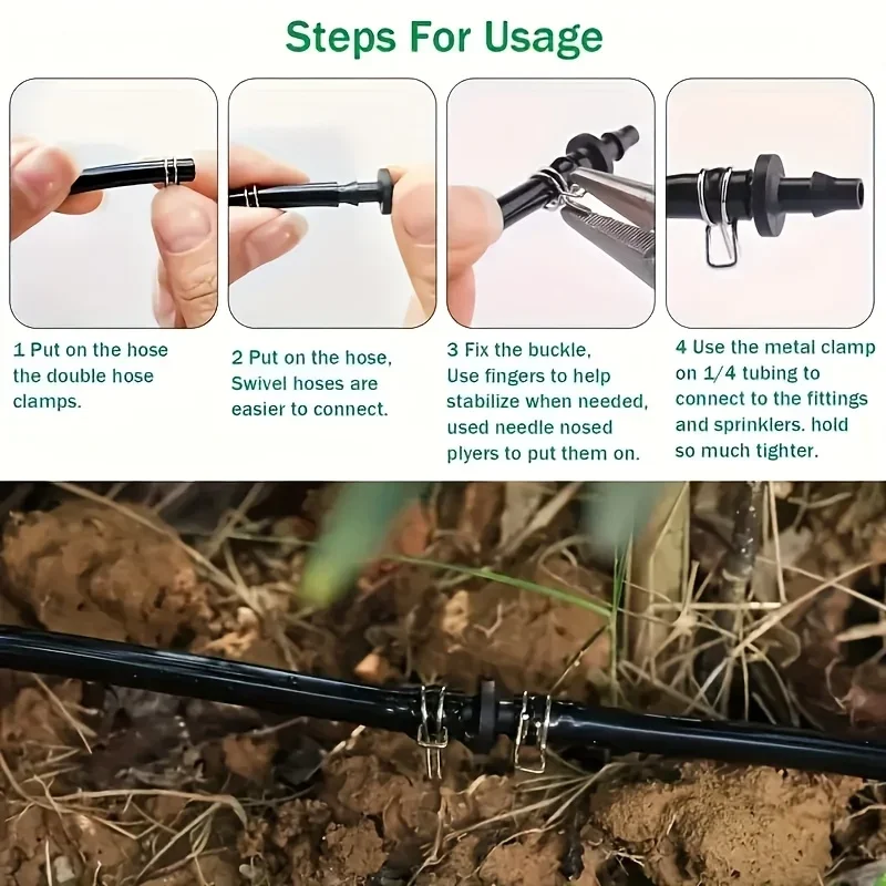 100 قطعة 1/4 بوصة الفولاذ المقاوم للصدأ مقاطع الري الثقيلة الصدأ واقية خرطوم موصلات مزرعة إلى حديقة تسرب طقم تصليح