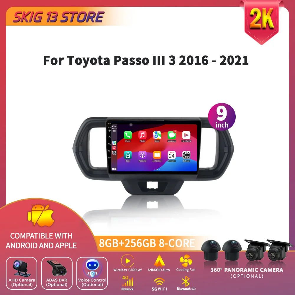 

For Toyota Passo III 3 2016 - 2021 Android 14 Car Radio Multimedia Video Player Navigation GPS Wireless Carplay Screen Stereo