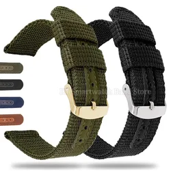 16mm 18mm 20mm 22mm 24mm Nylon Weave Watch Strap for Seiko for Rolex Fabric Bracelet Black Green Blue Brown Sport Watch Band