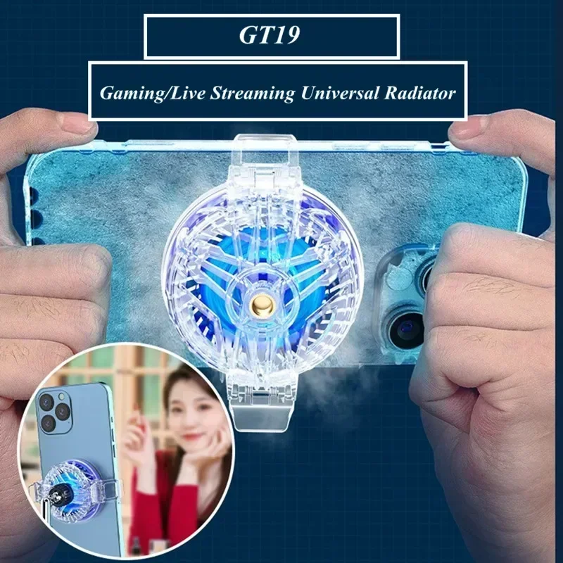 GT19 Mobile Phone Cooling Fan USB System Game Cooler for Gaming PUBG for IPhone Samsung Xiaomi Universal Live Streaming Radiator