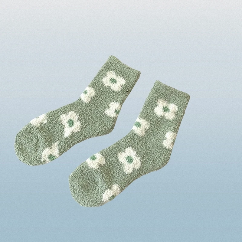 Smile-Chaussettes mi-tube épaisses pour femmes, chaussettes de couchage pour femmes, mode décontractée, lieu de confinement à la maison, 2/4 paires, 2024