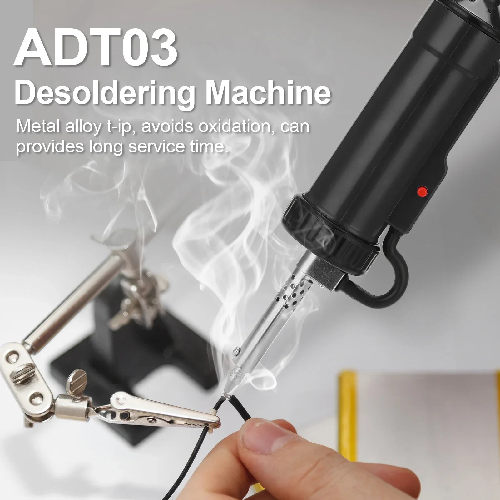 ADT03 Desoldering Machine Electric Solder Tin Sucker Vacuum Soldering Remove Pump Desoldering Machine with 3 Suction Nozzle