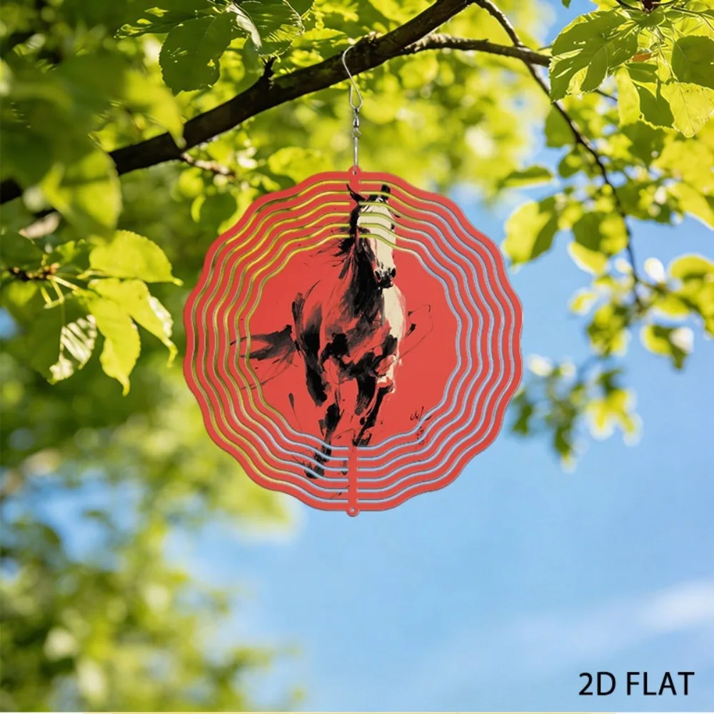 

Iron Horse Bell Outdoor Garden Art Dynamic Wind Spinner Decoration