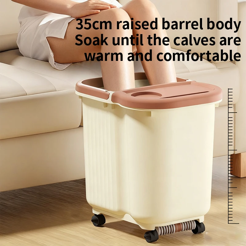 Knee High Deep-Soak Foot Bath Tub Household Winter Insulation Hand-held Massage Style Large Health Foot Wash Tub