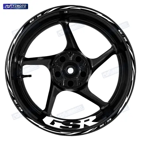 GSR 400 600 750 오토바이 17 인치 전면 및 후면 레이싱 휠 스티커 자동차 반사 림 오토바이 허브 테이프 데칼 스티커
