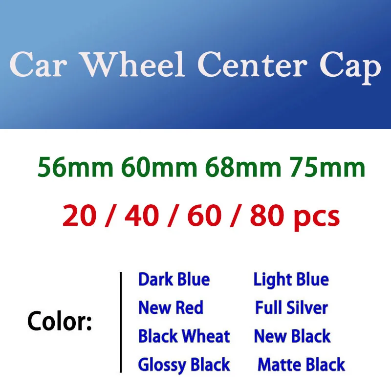 20 40 60 80 قطعة 56 مللي متر 60 مللي متر 68 مللي متر 75 مللي متر 3Pin سيارة محور عجلات مركز قبعات غطاء شارة شعار جديد أسود أزرق القمح لامع ماتي #1