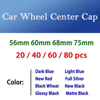 20 40 60 80 PCS 56mm 60mm 68mm 75mm 3Pin Car Wheel Hub Center Caps Cover Badge Emblem Logo New Black Blue Wheat Glossy Matte