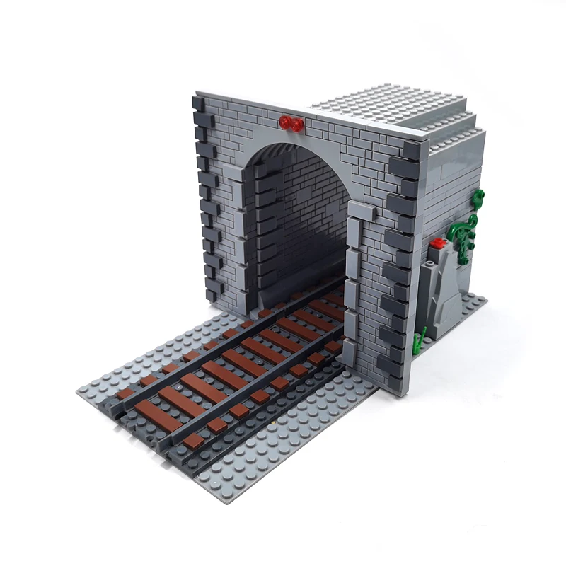 

MOC Train Tunnel Exit Entrance Model Set Mountain Railway Track Compatible 53401 City Train Parts Building Block DIY Toy