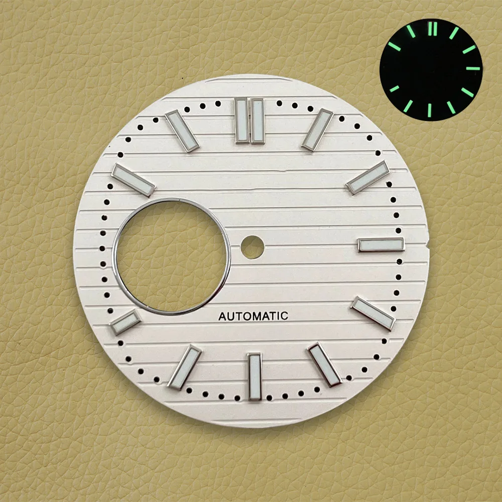 High-Quality S Logo 30.5mm Nautilus Hollow Dial Green Luminous Suitable for NH38 Movement Watch Modification Accessories