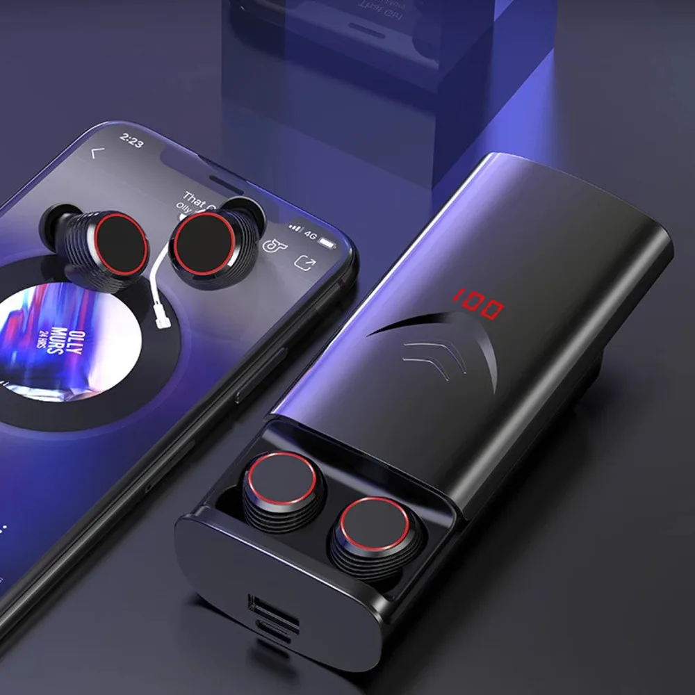 

Ture Wireless Bluetooth 5.0 In-ear Earphones With Charging Box HIFI Stereo Intelligent Noise Reduction Earset For Office Outdoor