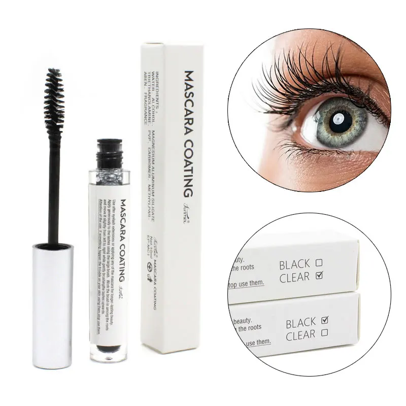 Mascara étanche longue durée, revêtement de cils, mascara transparent et noir, outils de maquillage de beauté, maintien des cils extensibles, 10ml