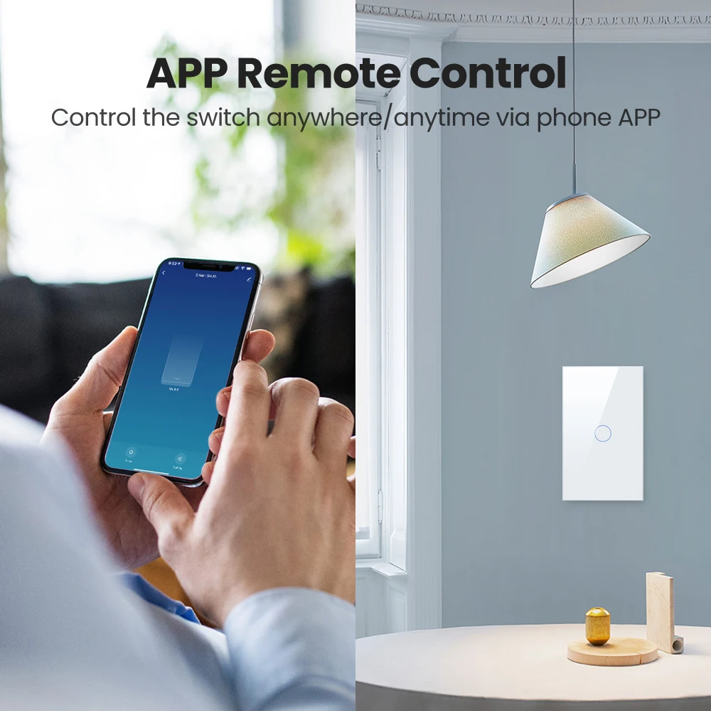 AVATTO Tuya WiFi Smart Touch Light Switch RF433 No Neutral Wire Smart Life App Remote Control Support Alexa Google Home