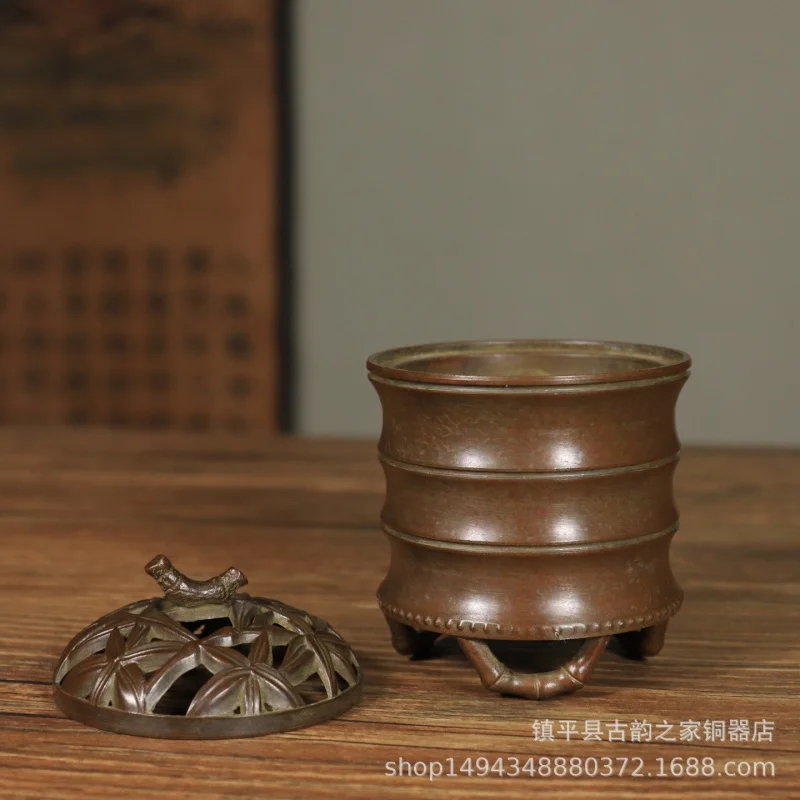 

Медный бамбуковый ароматерапевтический настольный диффузор для дома, для использования в помещении, с подставкой для спиралей из сандалового дерева, креативный подсвечник для благовоний