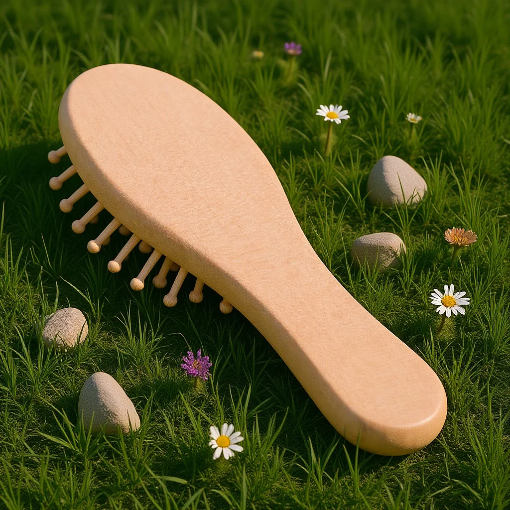 

Mini Wooden Detangling Comb Portable Cushion Hair Brush Small Paddle Travel Scalp Massage Hair Care Brush for Adults Kids
