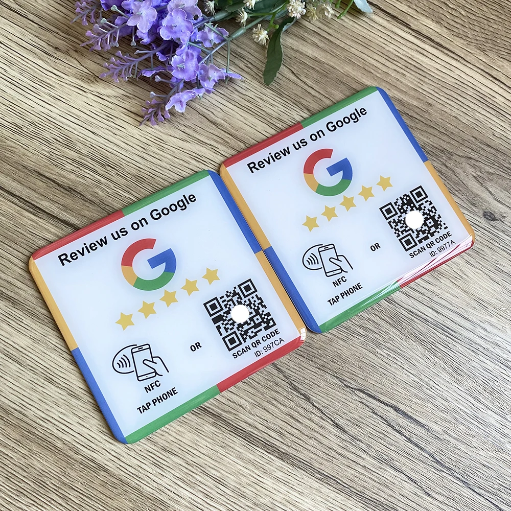 

Google Review QR Code Sign Get More Positive Reviews For Your Business Retail Shops NFC Scan code Acrylic Review Template Signs