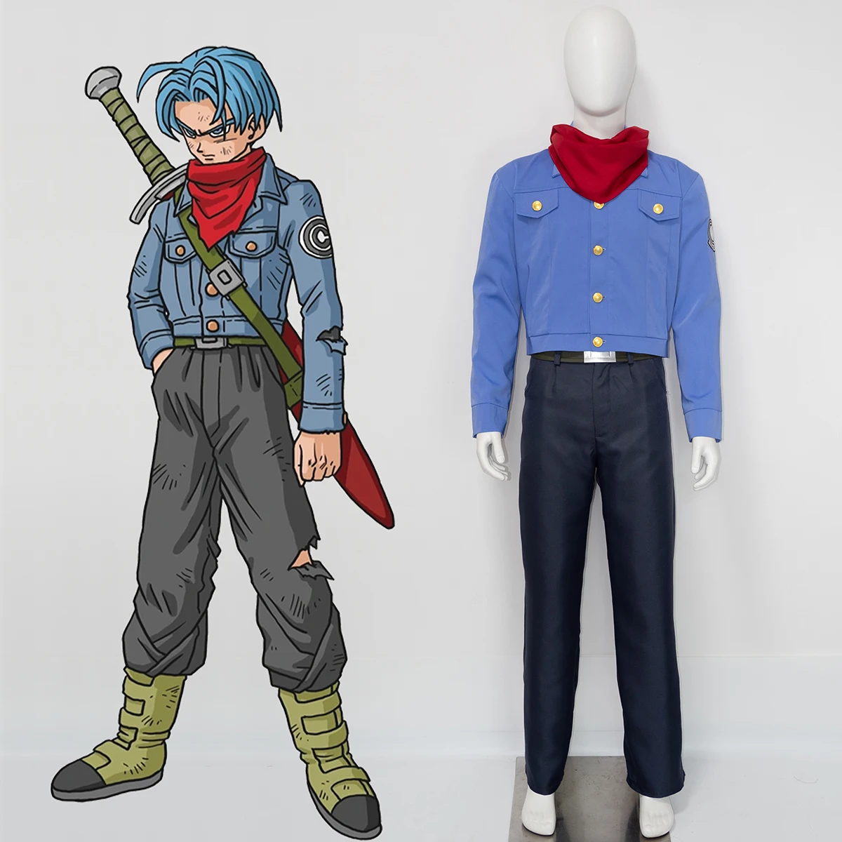 

Future Trunks Cosplay Costume Anime Manga Mirai Trunks Capsule Corp Uniform Outfit Clothing