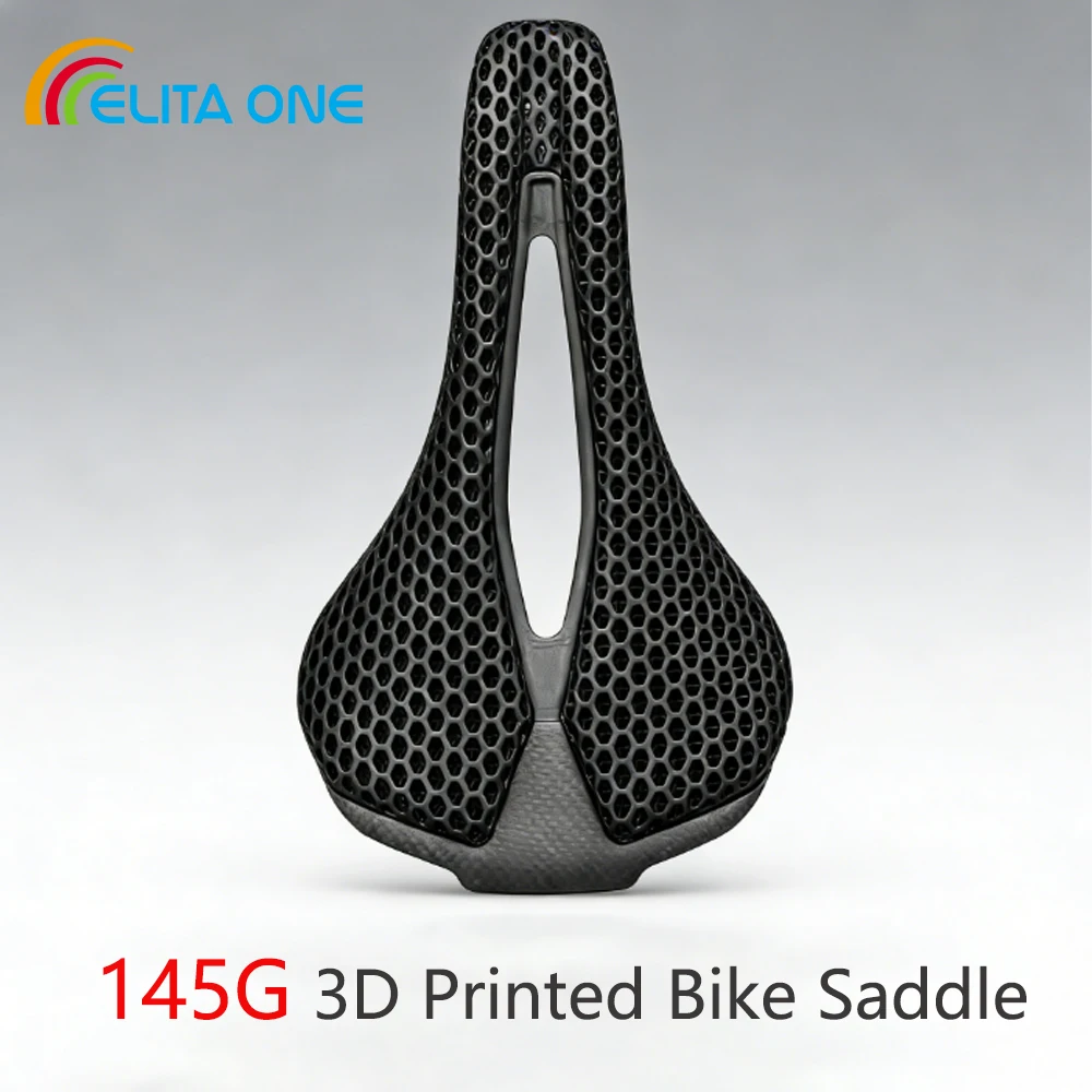 

ELITAONE Carbon 3D Printed Bicycle Saddle Ultralight 145g MTB Road Gravel Bike Seat Cushion 250x140mm Cycling Parts