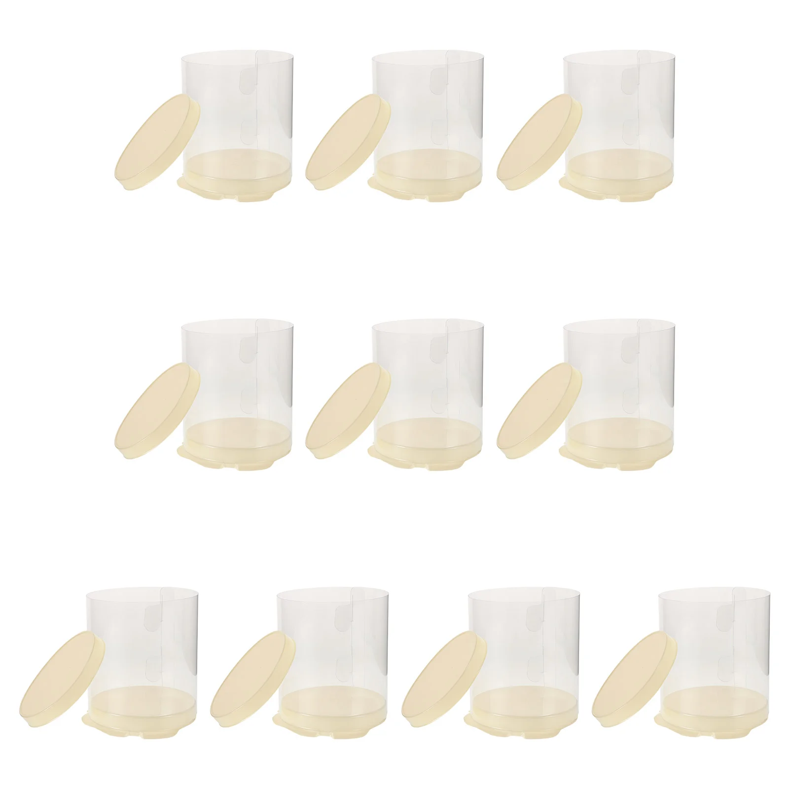 

10 Pcs Cake Box Round Container with Lids Plastic Boxes Containers The Pet Dessert