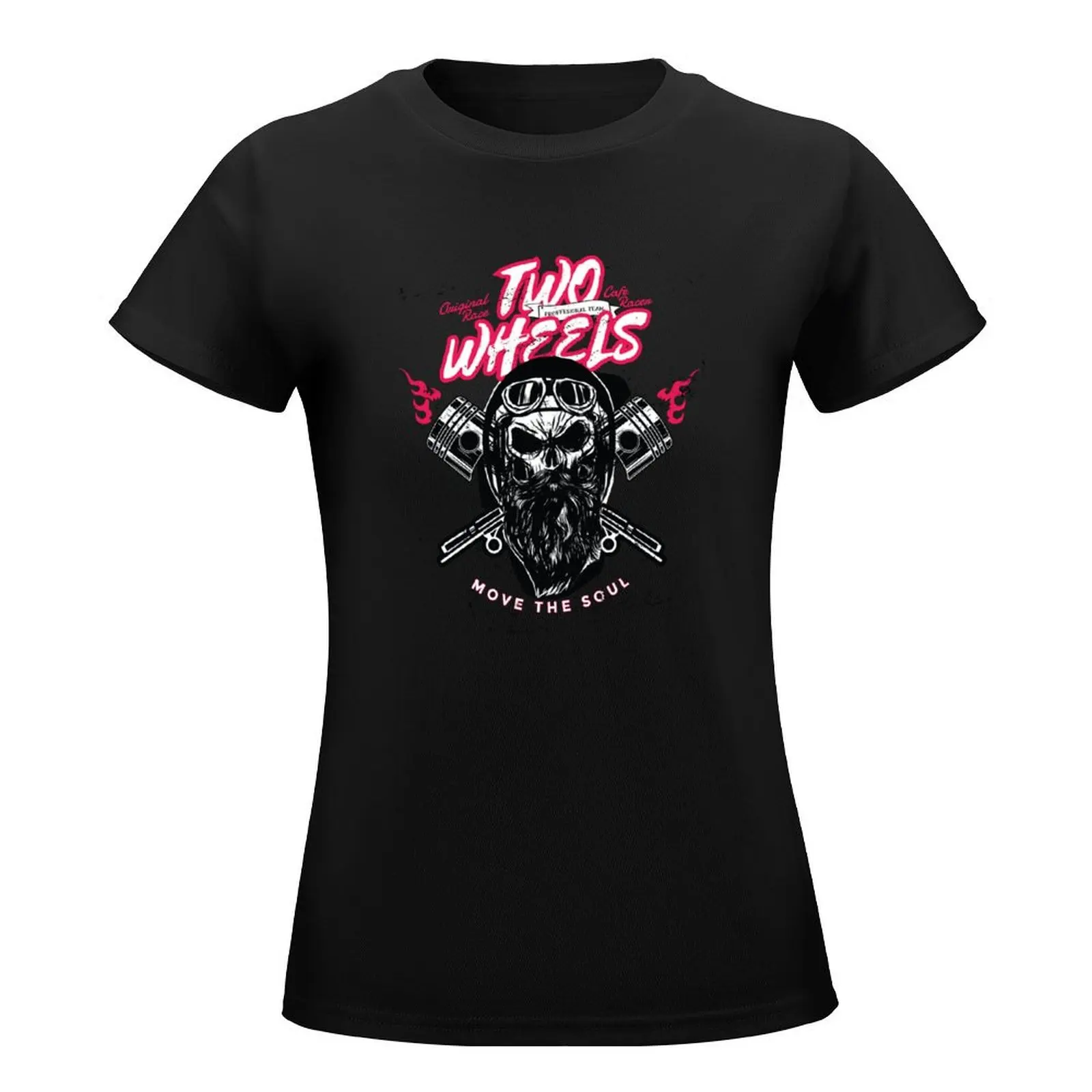 Motorcycle skull, motorcycle, biker T-Shirt summer tops graphics anime clothes Summer Women's clothing