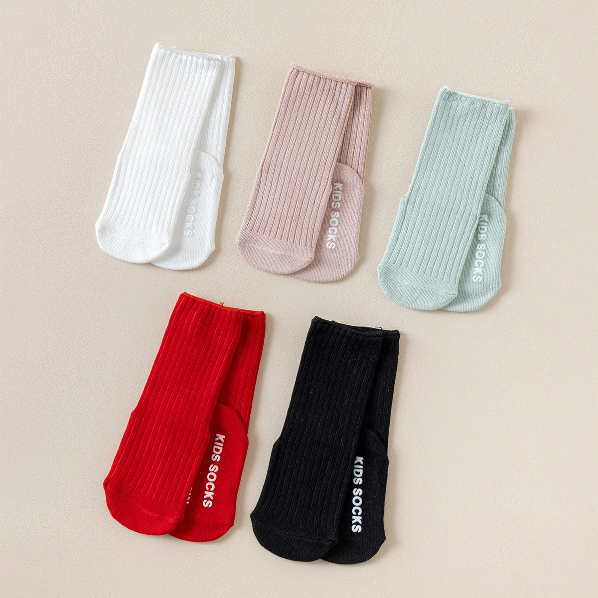 5 Pairs Spring Autumn Baby Anti-Slip Socks Soft Cotton Toddler Floor Walking Socks Seamless Kids Socks for 0-3Y Boys Girls