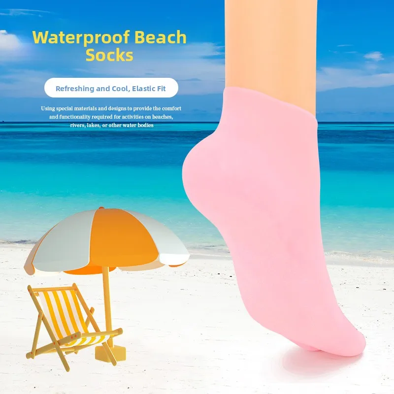 Waterproof Silicone Socks Unisex Soft Bottom Swimming Diving Snorkeling Socks Men's Elastic Breathable Creek Crossing Beach S...