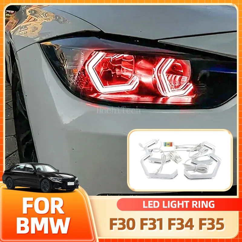 

Держатель для очков для BMW 3 серии F30 F31 F34 F35 M3 2011-2016 RGB Многоцветные световые кольца в стиле M4 Управление через приложение DRL LED Angel