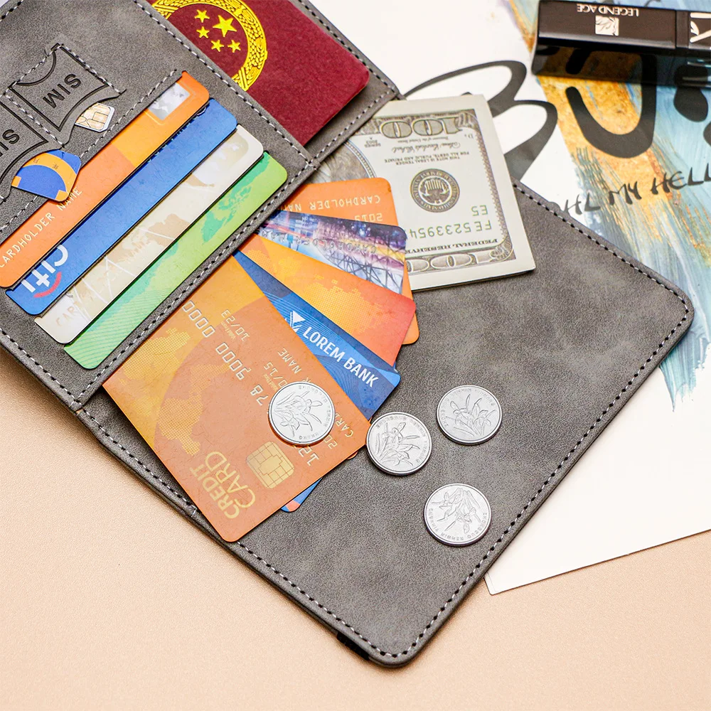 Новый RFID женский чехол для паспорта ID и SIM-карты, сумки высокого качества, кошельки унисекс, простые зажимы для кредитных карт, мужской кошелек для паспортов