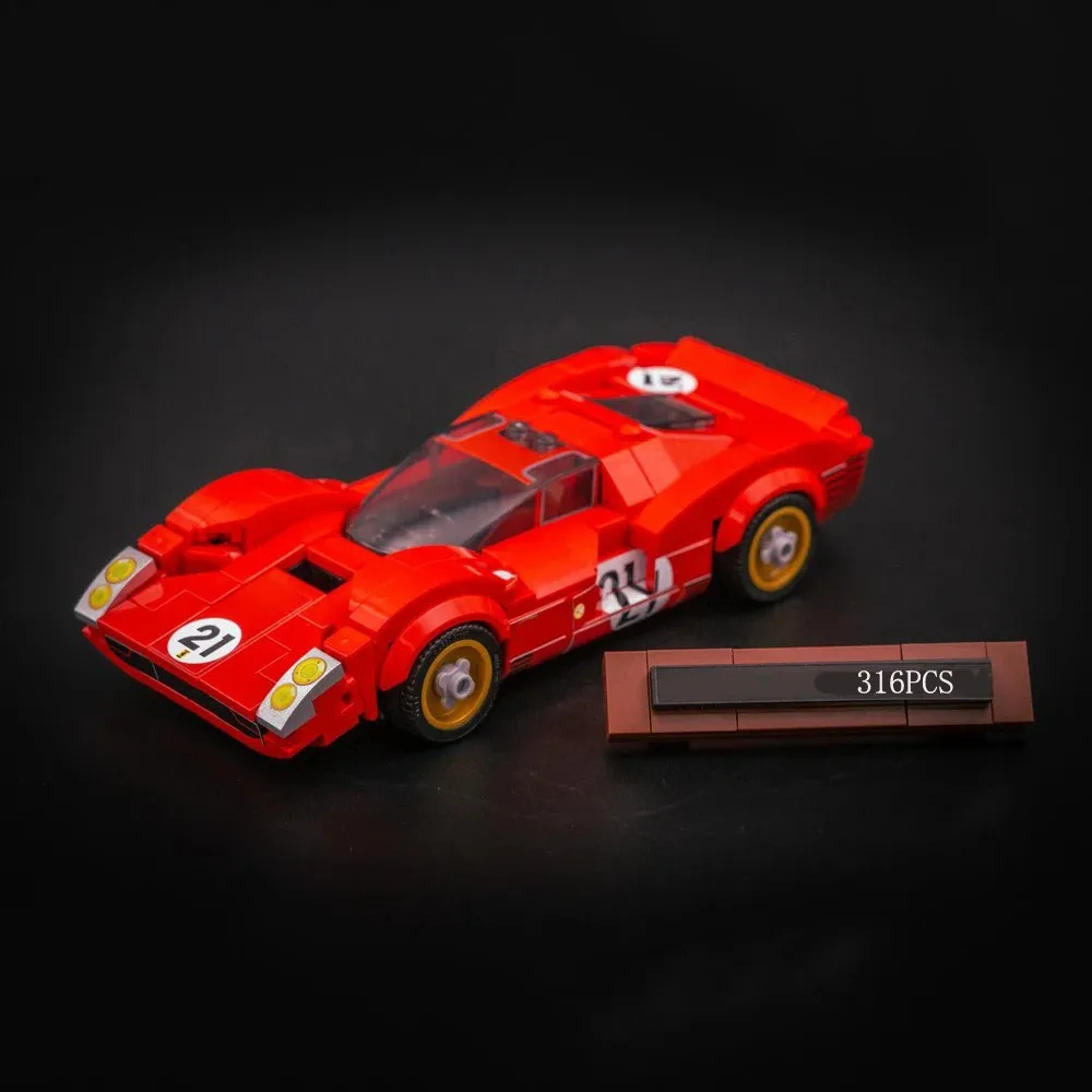 Creative Garage MOC Speed Champions 330 P3 Racing GT40 Sports Car Building Blocks Assembly Toy Brick Children\'s Birthday Gifts