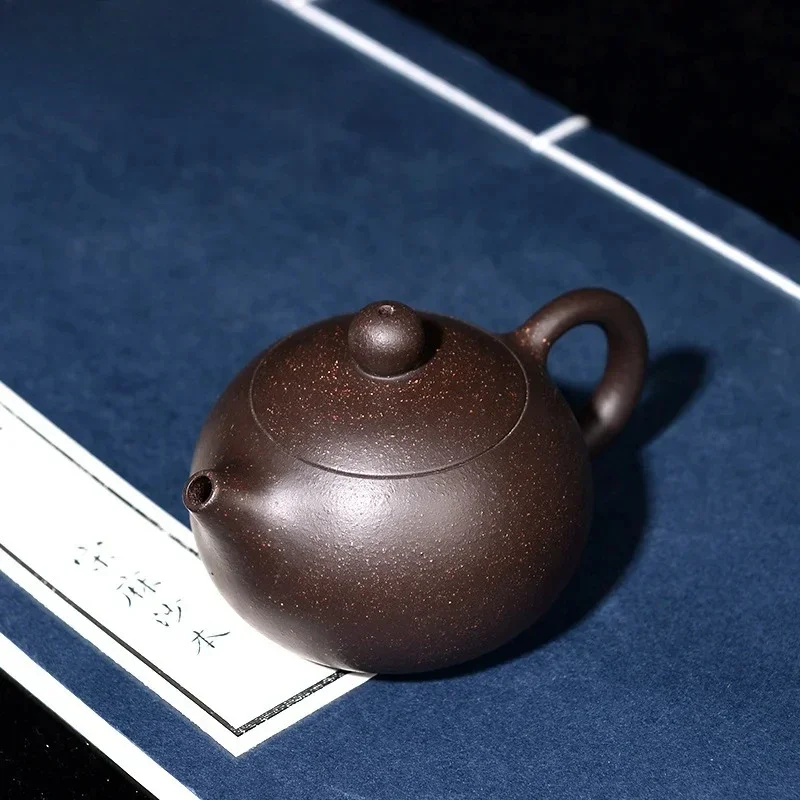 90ML High-end Yixing Purple Clay Teapots Handmade Pot Raw Ore  Black Gold Mud Kettle Chinese Zisha Tea Set for Tea Accessories