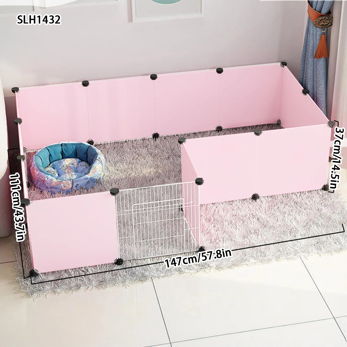 Pet enclosure Small dog isolation door Rabbit guardrail Iron teddy indoor dog house fence cat cage