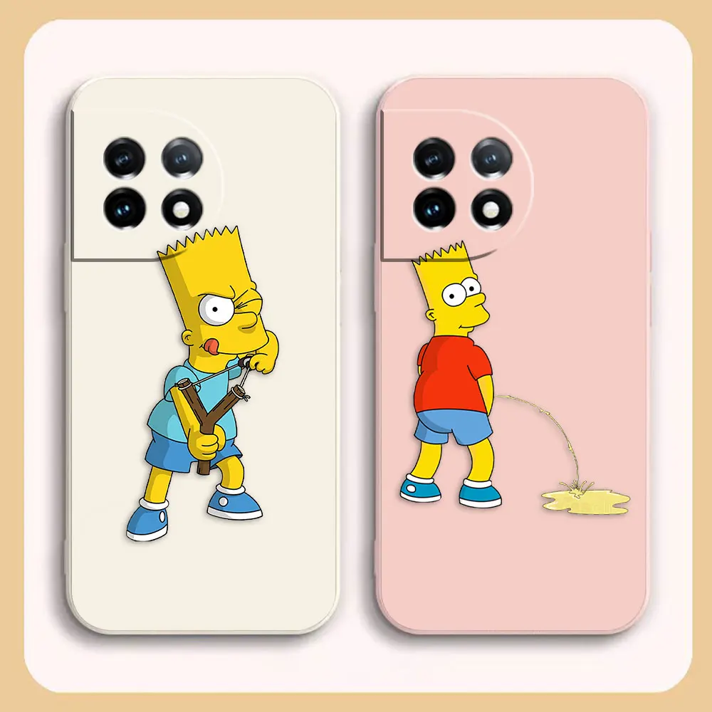 Case For Oneplus 5 6 9 9R 8 8T 7 7T A3 2 2V NORD 3 2 Lite Pro Simple Liquid Silicone Case Funny The S-Simpsons