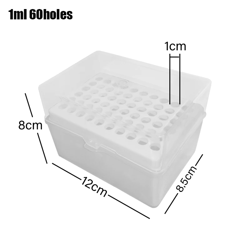 10ul 96holes 1ml 60holes Tip Box Lab Pipette Tip Box Autoclave Reusable Storage Box Laboratory Supplies