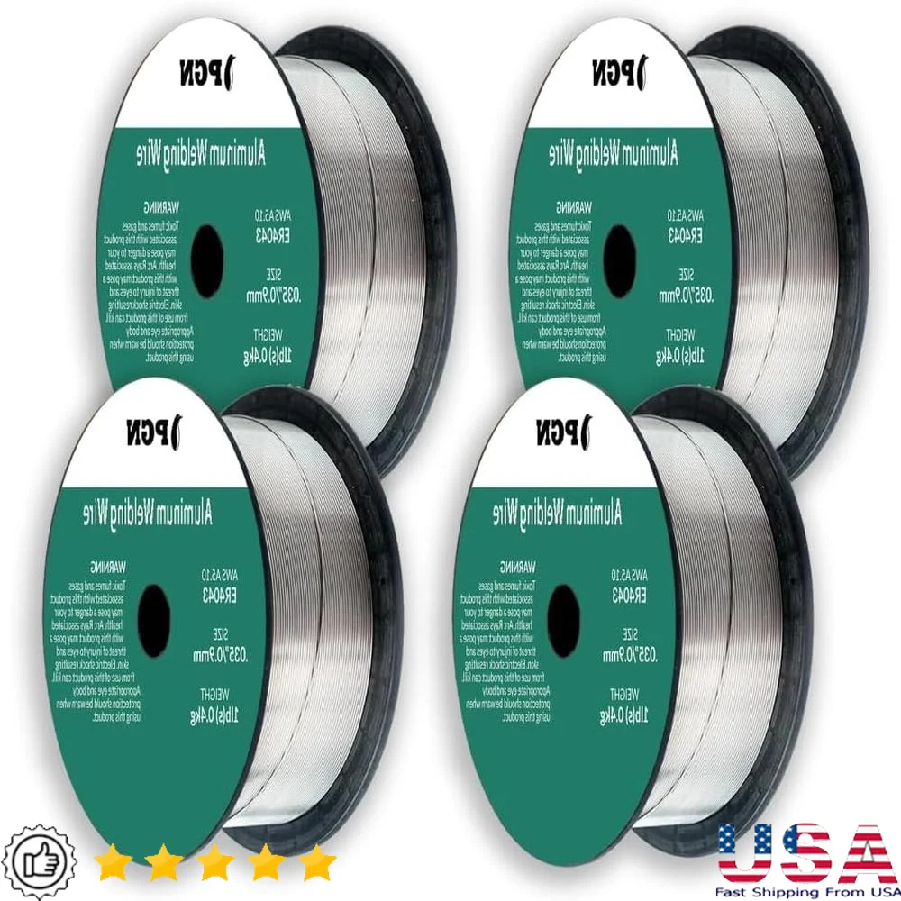 4 Pack Aluminum MIG Welding Wire ER4043 .035 Inch 1 Lb Spool with Enhanced Fluidity Cracking Resistance Aluminum Alloys