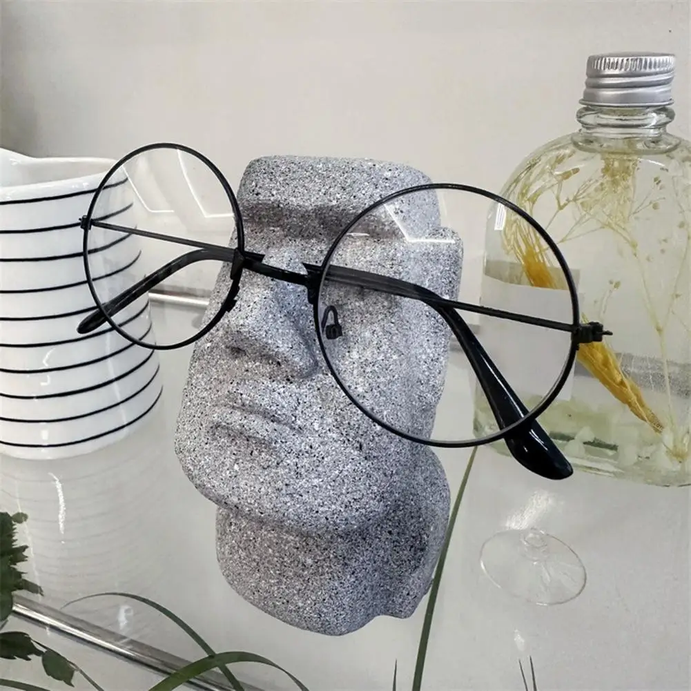 Man Head Shape Glasses Holder Sunglasses Storage Stand Resin Man Head Eyeglasses Holder Abstract Male Bust Glasses Organizer