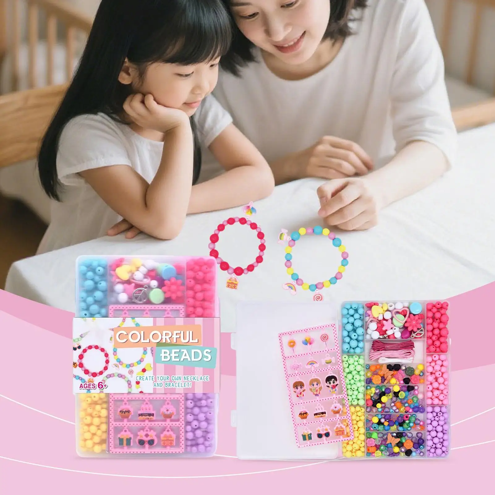 Pulseira fazendo contas kit para fazer pulseira da amizade portátil atividades de artes hobby artesanato suprimentos brinquedo conjunto para meninos