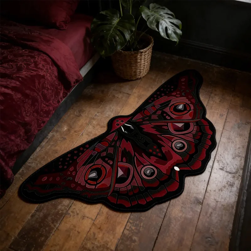 VIKAMA Special-shaped Butterfly Carpet Soft and Slip-resistant Bedroom Side Rug, Bathroom Entrance Floor Mat, Home Decoration