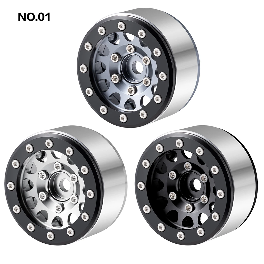 YEAHRUN 4 pièces 1.55 pouces jantes en alliage d'aluminium pour voiture sur chenilles RC Axial 90069 D90 TF2 Tamiya CC01 LC70 MST JIMNY pièces de mise à niveau