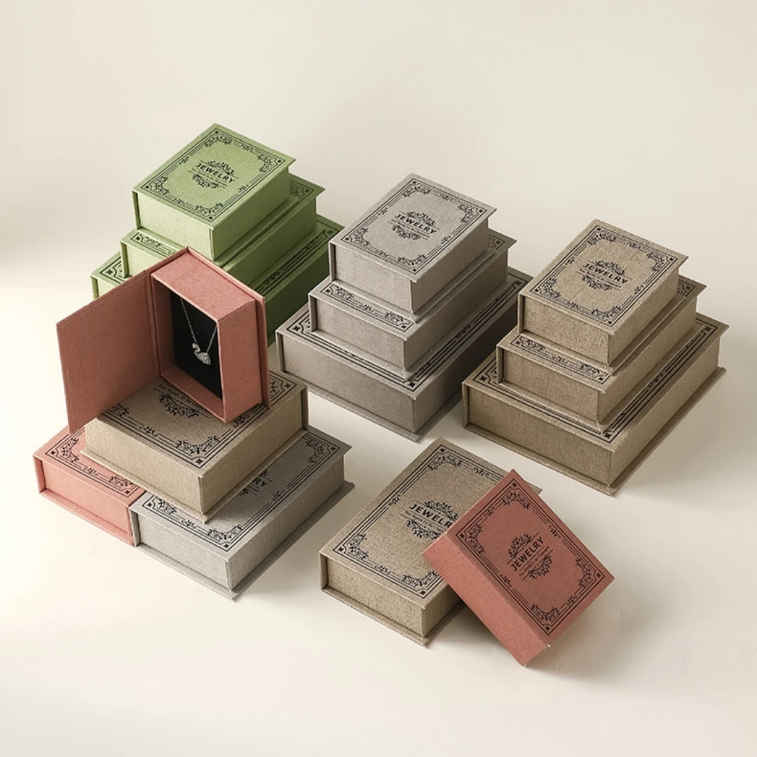 

Magnetic Book-Style Jewelry Box with Soft Foam Lining Ring Earring Bracelet Flip-Top Storage Box Gift Jewelry Case Holder