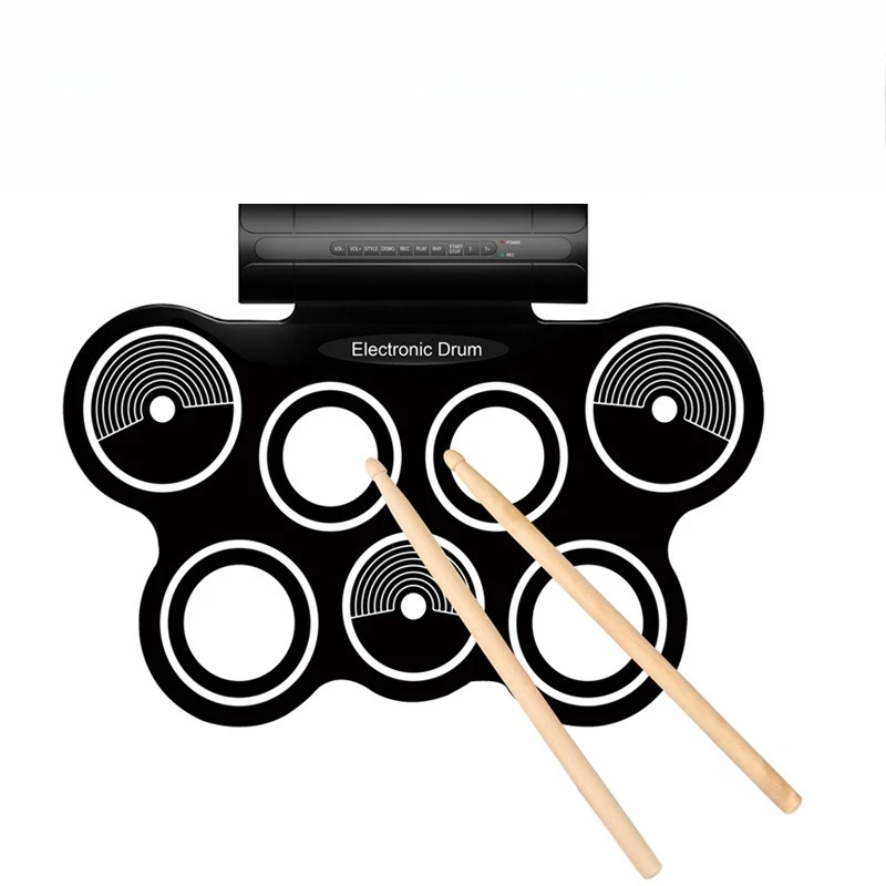 

Roll Drum Musical Percussion Flexible Silicone Pad Electronic Drum Set