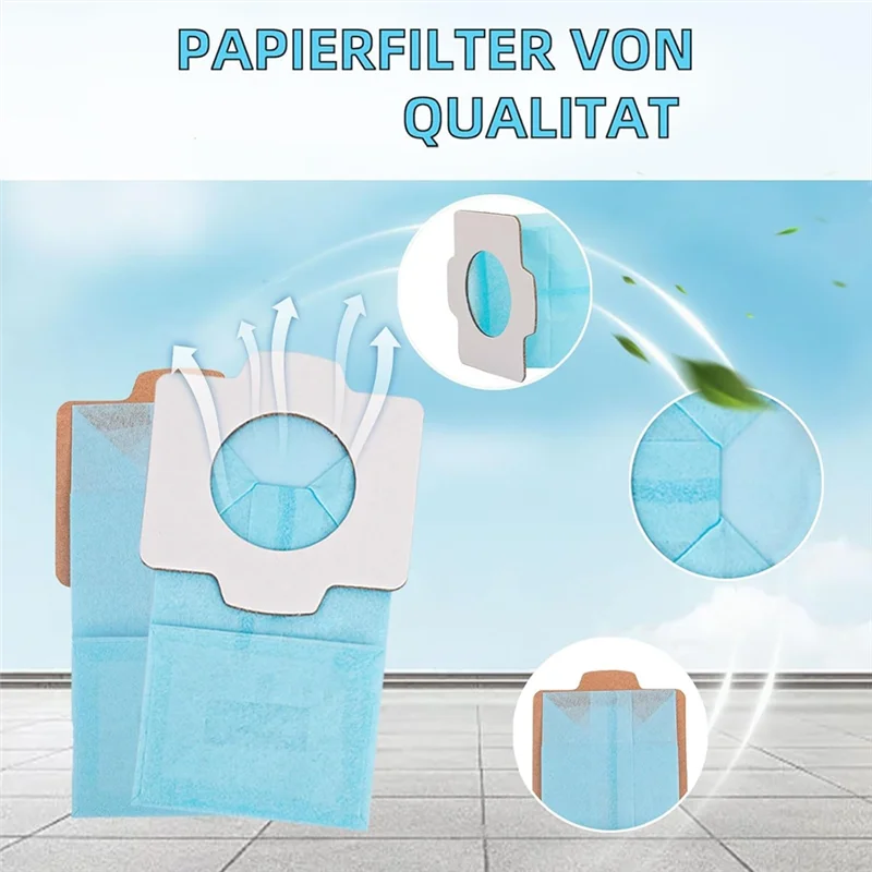 10 упаковок бумажных фильтр-мешков для пылесосов DCL182, CL107, CL072, CL102, BCL142, BCL182-A58E