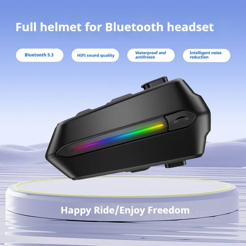 C5S Motorcycle Helmet Bluetooth Headset Type-C Fast Charge Lasts 48 Hours Ipx6 Waterproof Voice Assistant Music Player Earphone