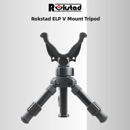 Trípode de tiro de caza profesional, cabeza de yugo en V ajustable, Mini cámara de aluminio, soporte de trípode portátil para disparar al aire libre