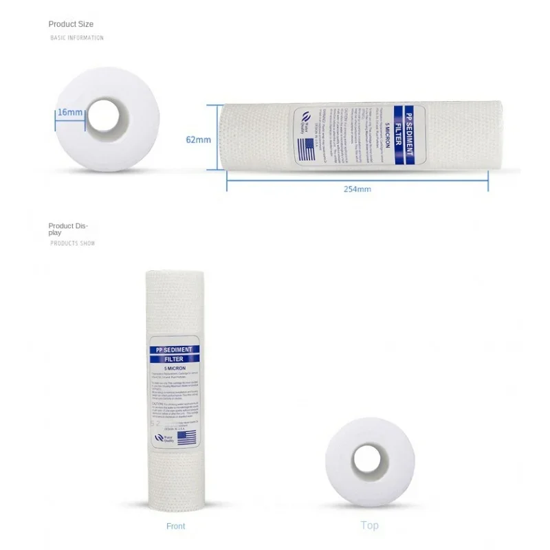 10 PCS Universal Water Filter PP Cotton Filter Cartridge Sediment Water Filters Polypropylene Material