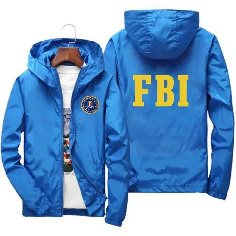 New Fashion Zipper Men Women Hoodies Jacket FBI Print Sport Hip Hop Casual Zip Up Unisex Long Sleeve Hoodie Jacket Coat Top 7XL