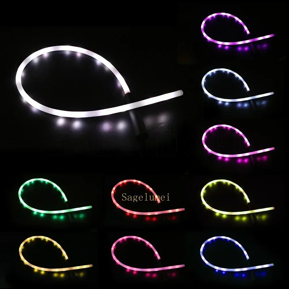Spettacolo di feste Abbigliamento da ballo, Oggetti di scena, Accessori rave Frusta da ballo a led ricaricabile 10 colori Spettacolo di luci Festa di festival musicali